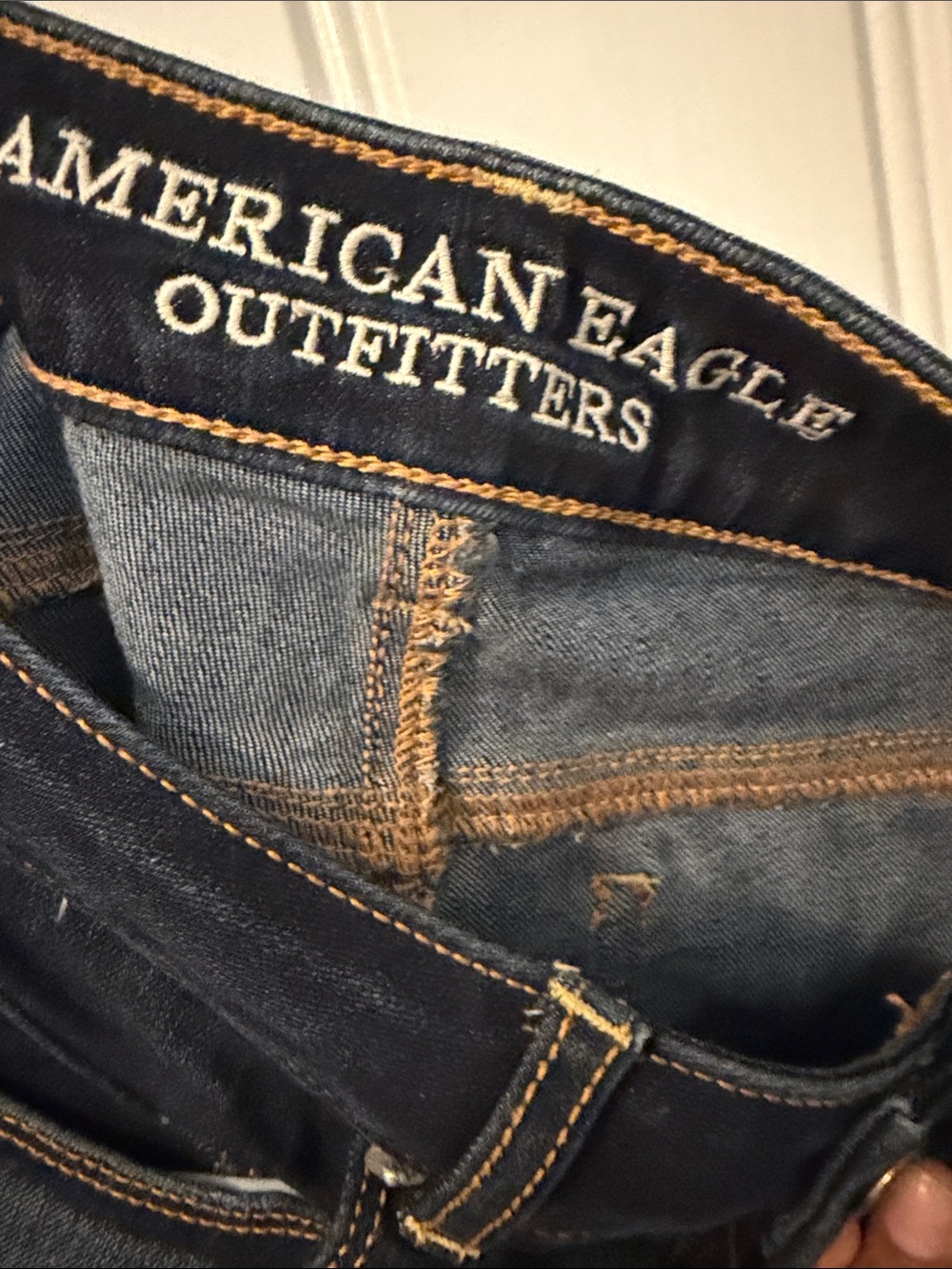 American Eagle Outfitters Women's Dark Indigo Skinny Jeans - Picture 3 of 8